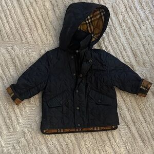 Burberry Kids Quilted Jacket - Black and Tan